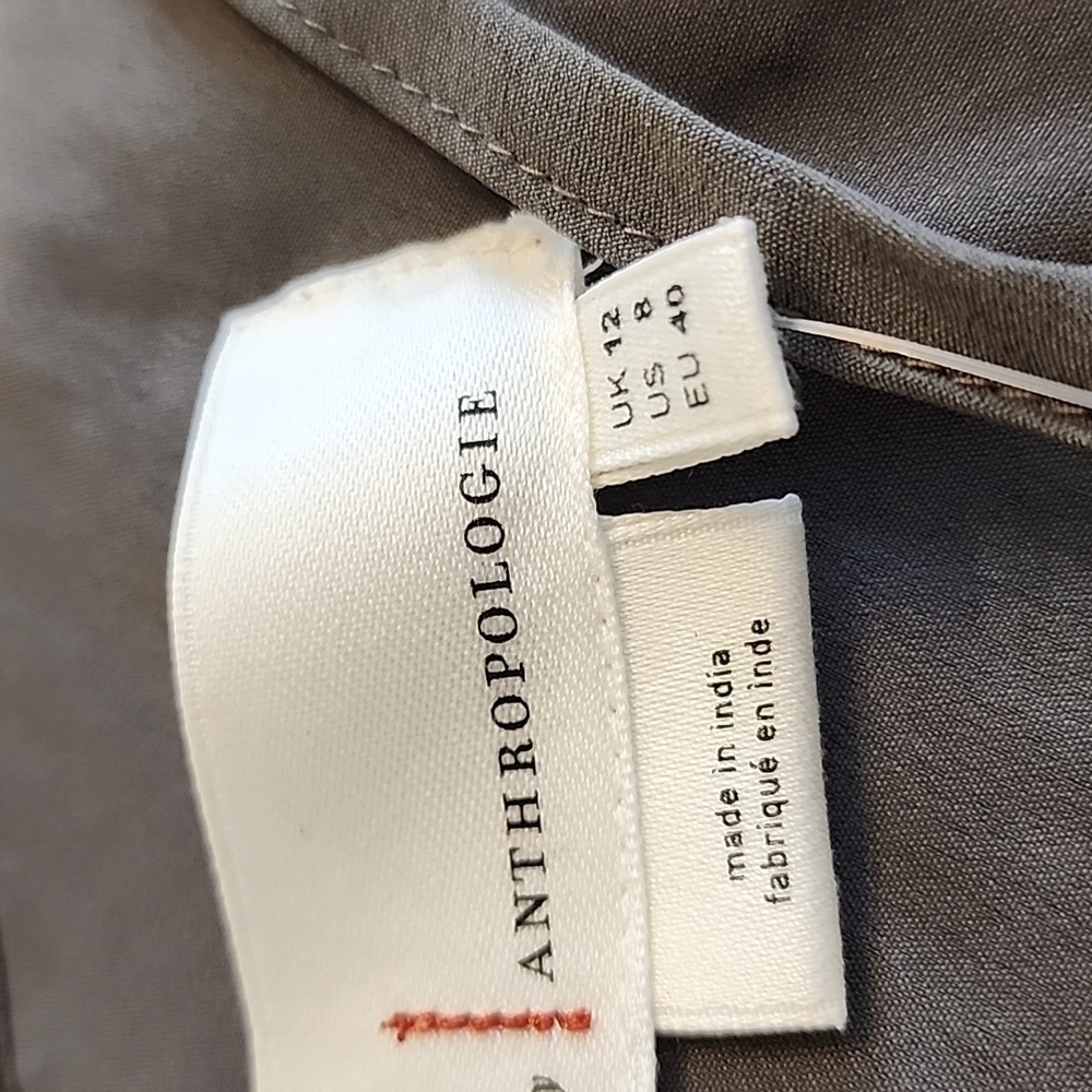 NEW Anthropologie Amelie Beaded Cami Pewter Ruffle Hem Evening Top Bohemian Chic - Picture 9 of 11